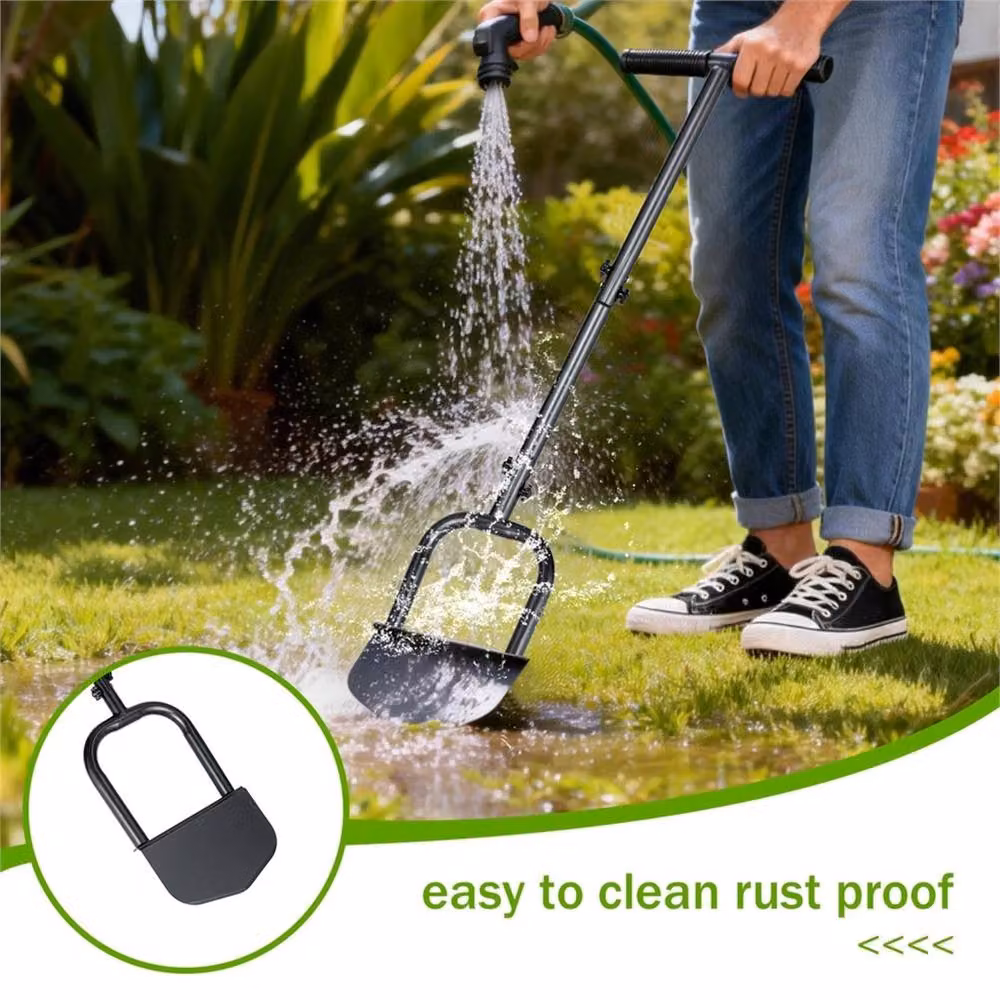 SPETLEK Heavy Duty Steel Half Moon Lawn Edger with Long Handle in Dark Grey, 1.25kg – 3