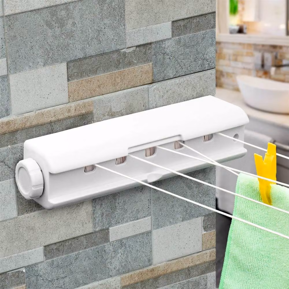 Pawnora Retractable White Plastic Laundry Airer Washing Line – 2