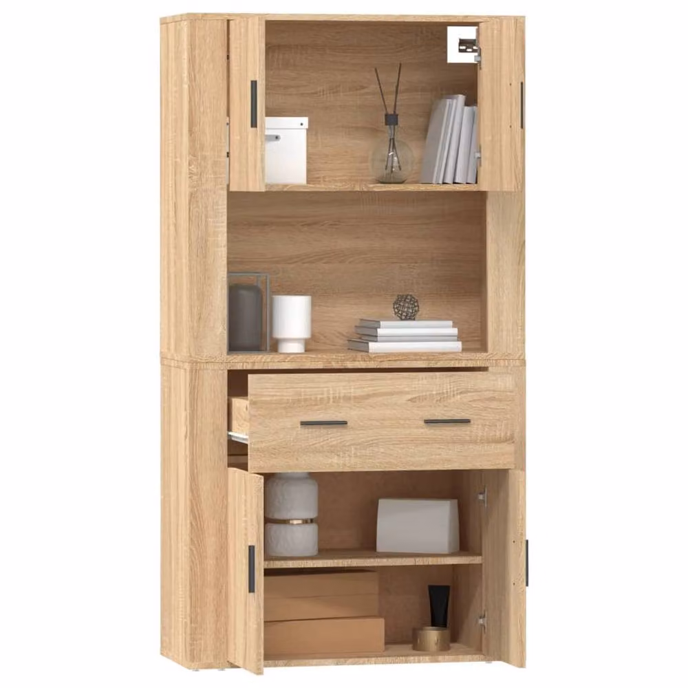 Berkfield Home Sonoma Oak Highboard in Light Tan Beige – 2