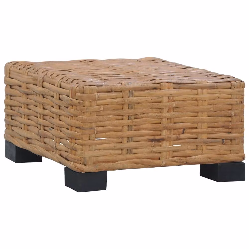 Berkfield Home Brown Natural Rattan Coffee Table, W/D/H: 47 x 47 x 28 cm – 2