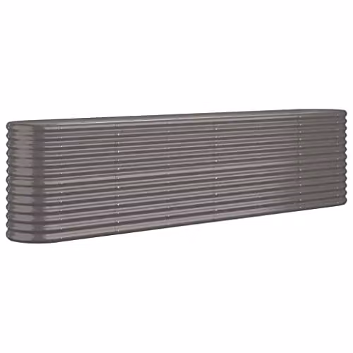 vidaXL Grey Galvanised Steel Raised Garden Bed W: 260 cm, D: 40 cm, H: 68 cm – 1
