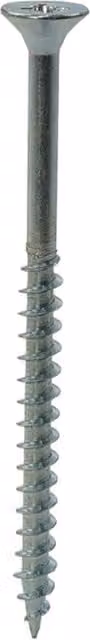 Unifix General Purpose Chippy Woodscrews Pozi CSK Head BZP CE Grey, 4.5 x 80/53mm, Box of 100