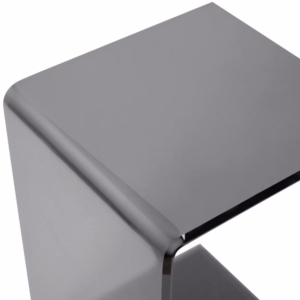 Wyld and Coco Cantilever Side End Table in Semi Transparent Black Tempered Glass, W/D/H: 40 x 40 x 61 cm – 3