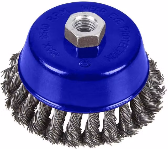Bluespot Tools Multicolour Twist Knot Cup Brush for Angle Grinders and Stainless Steel Metal or Paint Removal