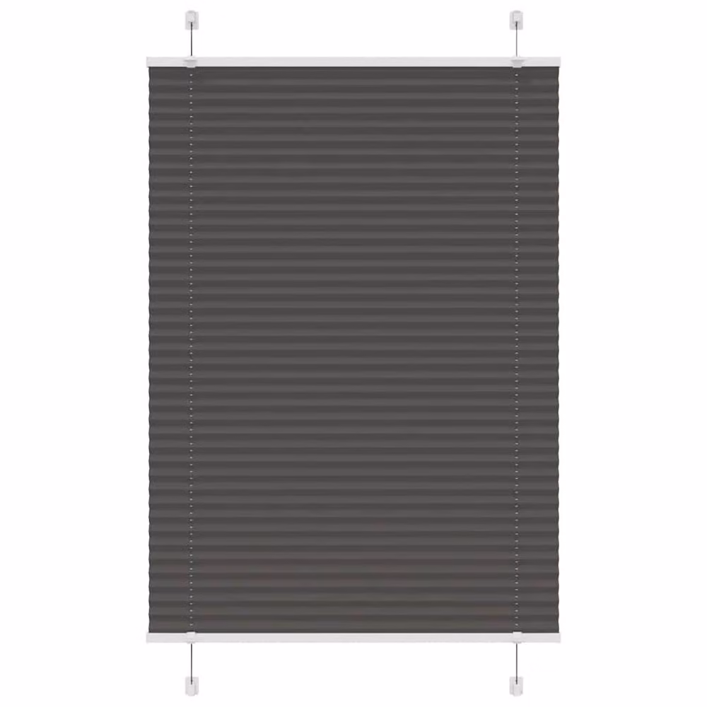 Berkfield Home Single Pleat Black Polyester Semi-Transparent Corded Blind W: 89.4 cm, H: 150 cm – 2