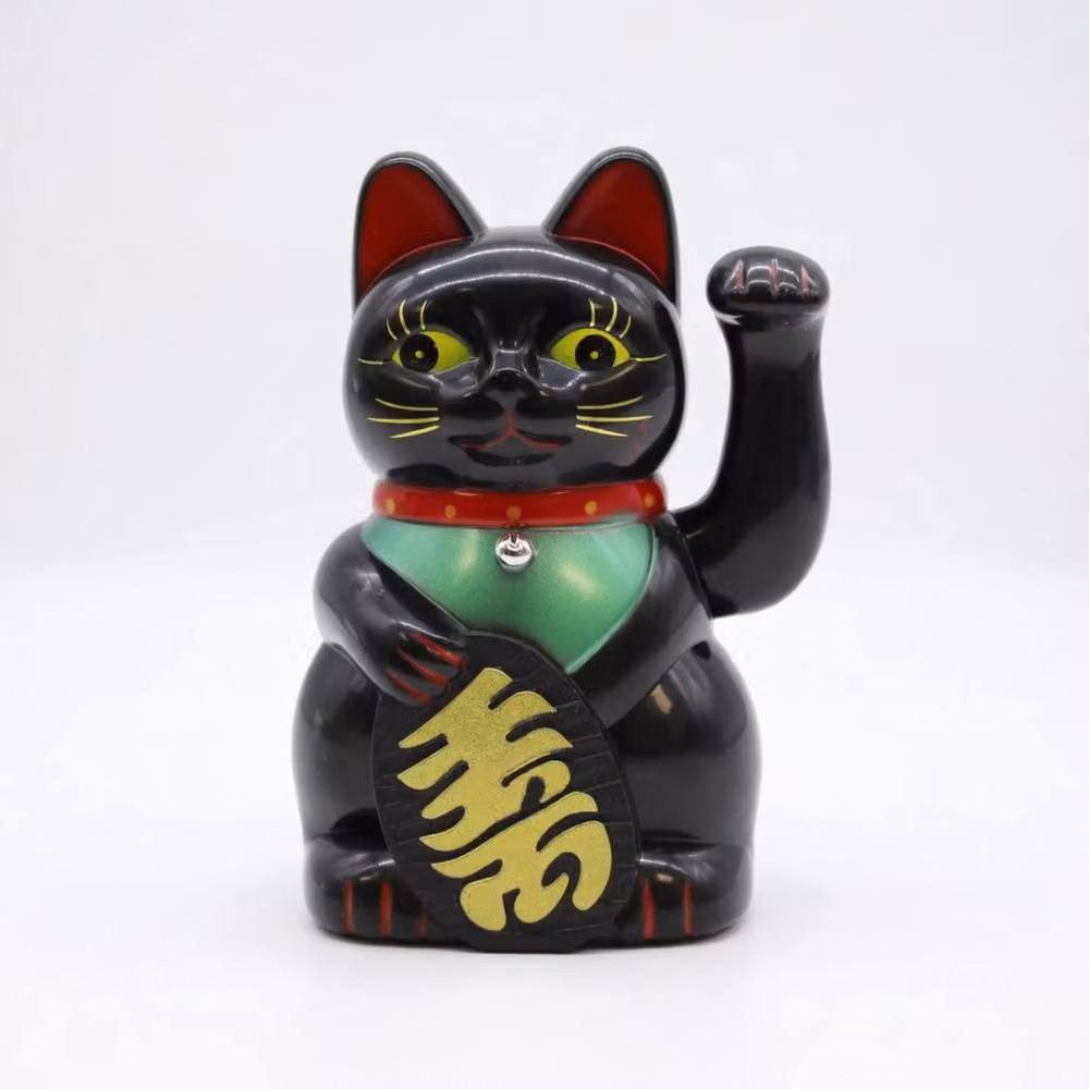 KDMD Lucky Black Money Cat Waving Figurine - Oriental Tabletop Decor – 4