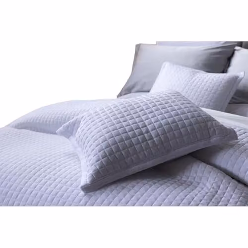 Belledorm Crompton Quilted Jersey Feel Filled Cushion, White, W: 50 cm, D: 40 cm, H: 40 cm