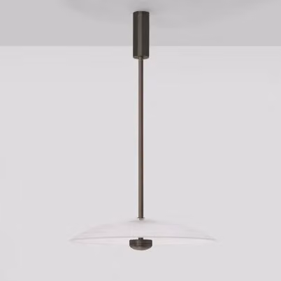 CTO Lighting Cielo Large Modern White and Bronze Glass Dome Pendant Light