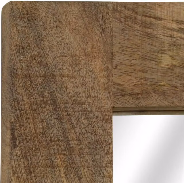 Berkfield Home Rectangular Solid Mango Wood Wall Mirror in Brown, W: 50 cm, H: 110 cm – 1