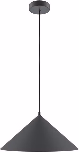 Netlighting Basic Cone Modern Dome Pendant Ceiling Light, Black, Diameter: 35 cm, E27