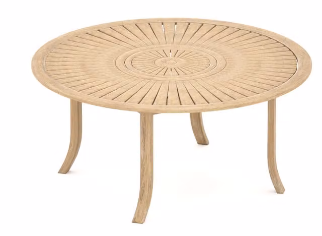 Royalcraft Maris 6-Seater Round Acacia Wood Dining Table in Natural Brown, W/D/H: 150 x 150 x 75 cm