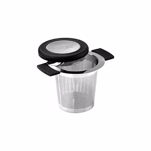 La Cafetiere Stainless Steel Fine Mesh Tea Infuser Basket with Lid, Silver, 140ml
