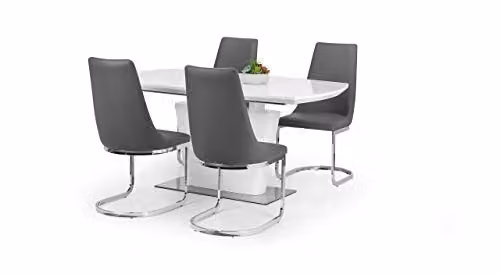 Julian Bowen Como Set of 2 Grey Synthetic Leather Cantilever Dining Chairs – 1