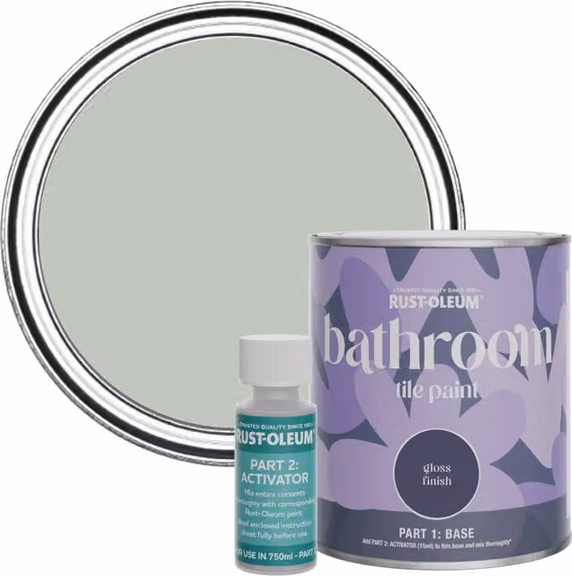Rust-Oleum Bathroom Tile Paint in Gloss Finish, Chalk Green, 0.75 l