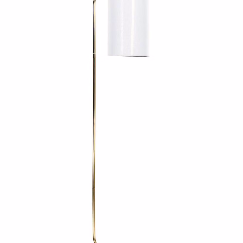 Wyld and Coco Floor Lamp with Copper Base and White Fabric Shade, Height: 156 cm – 2