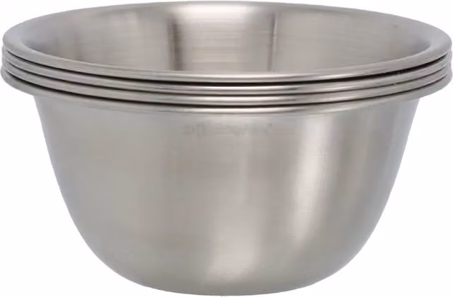 Buckingham Set of 4 Mini Stainless Steel Serving Bowls, Matt Finish, Silver, Diameter: 10 cm