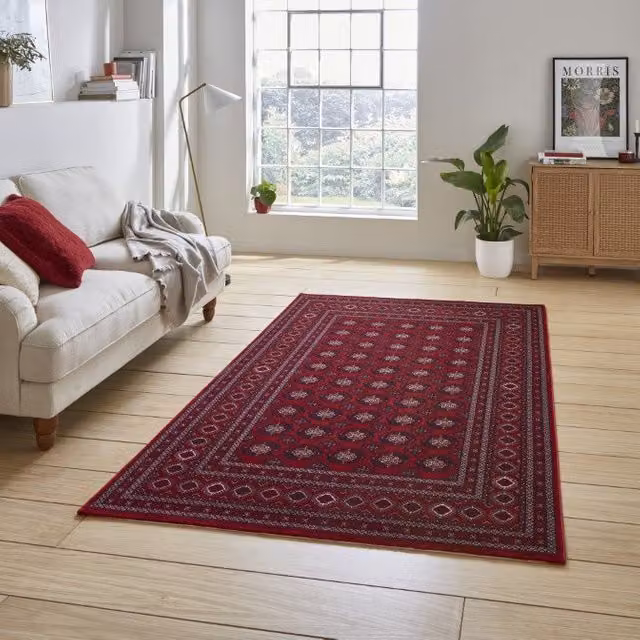 Terrys Red Oriental Classic Rectangular Rug W: 120 cm, L: 170 cm