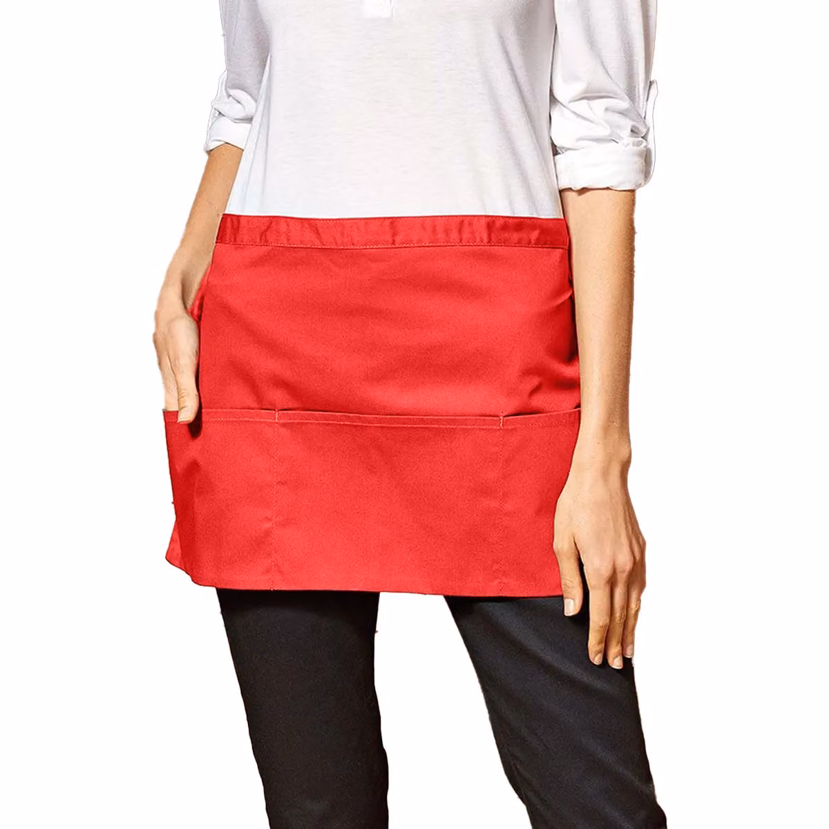 Premier Colours 3 Pocket Short Apron in Red – 2