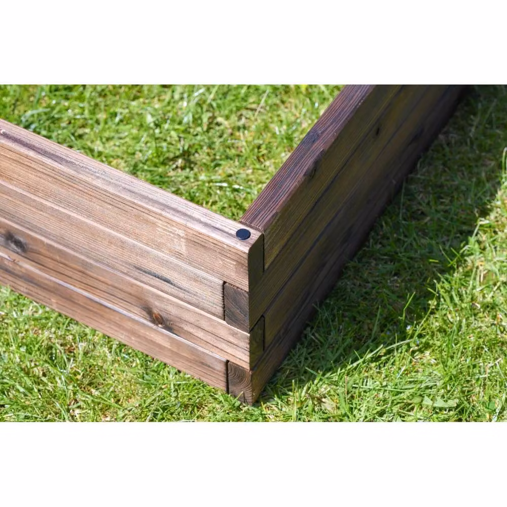 NESTLUNE Small Wooden Raised Garden Planter in Brown, W/D/H: 60 x 60 x 60 cm – 3