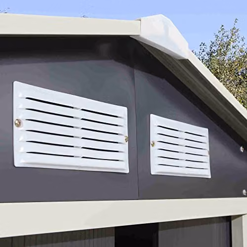 Rowlinson Trentvale Metal Apex Steel Shed in Grey, W: 201 cm, D: 121 cm, H: 190 cm – 3