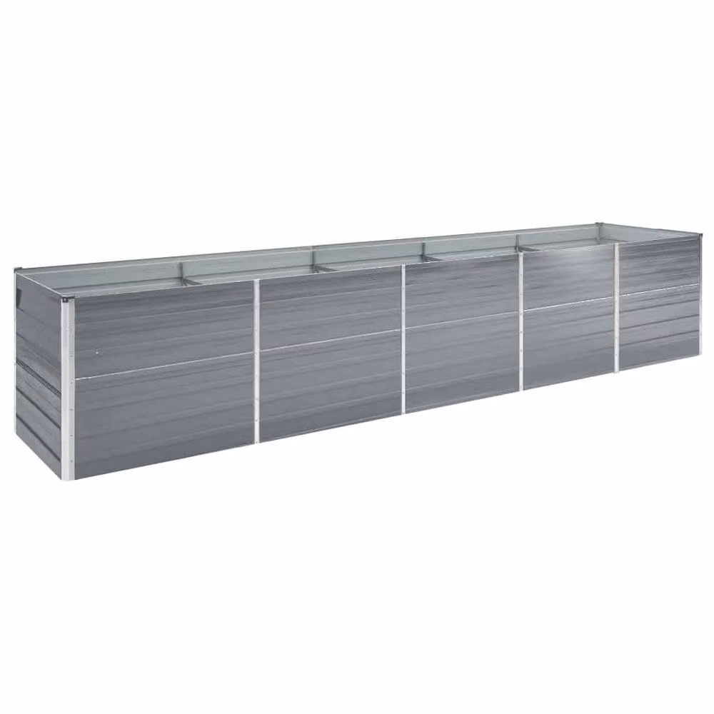Berkfield Home Garden Galvanised Steel Raised Bed, Grey, W: 400 cm, D: 80 cm, H: 45 cm – 2
