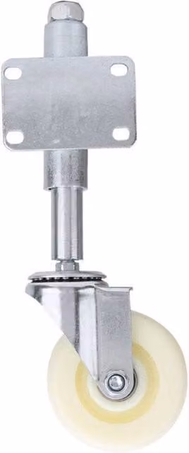 Nordara White Nylon Spring-Loaded Gate Wheel Caster