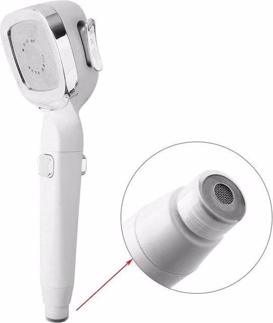 SPETLEK High Pressure Shower Head with 4 Modes and Anti-Limescale Function in Matt White – 1