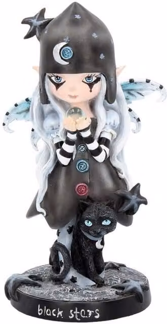 Nemesis Now Black and White Stars Fairy Figurine, Height: 18 cm