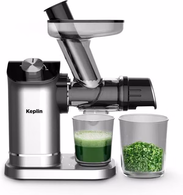 Keplin Slow Masticating Cold Press Juicer Machine with 7-Stage Auger in Grey and Black