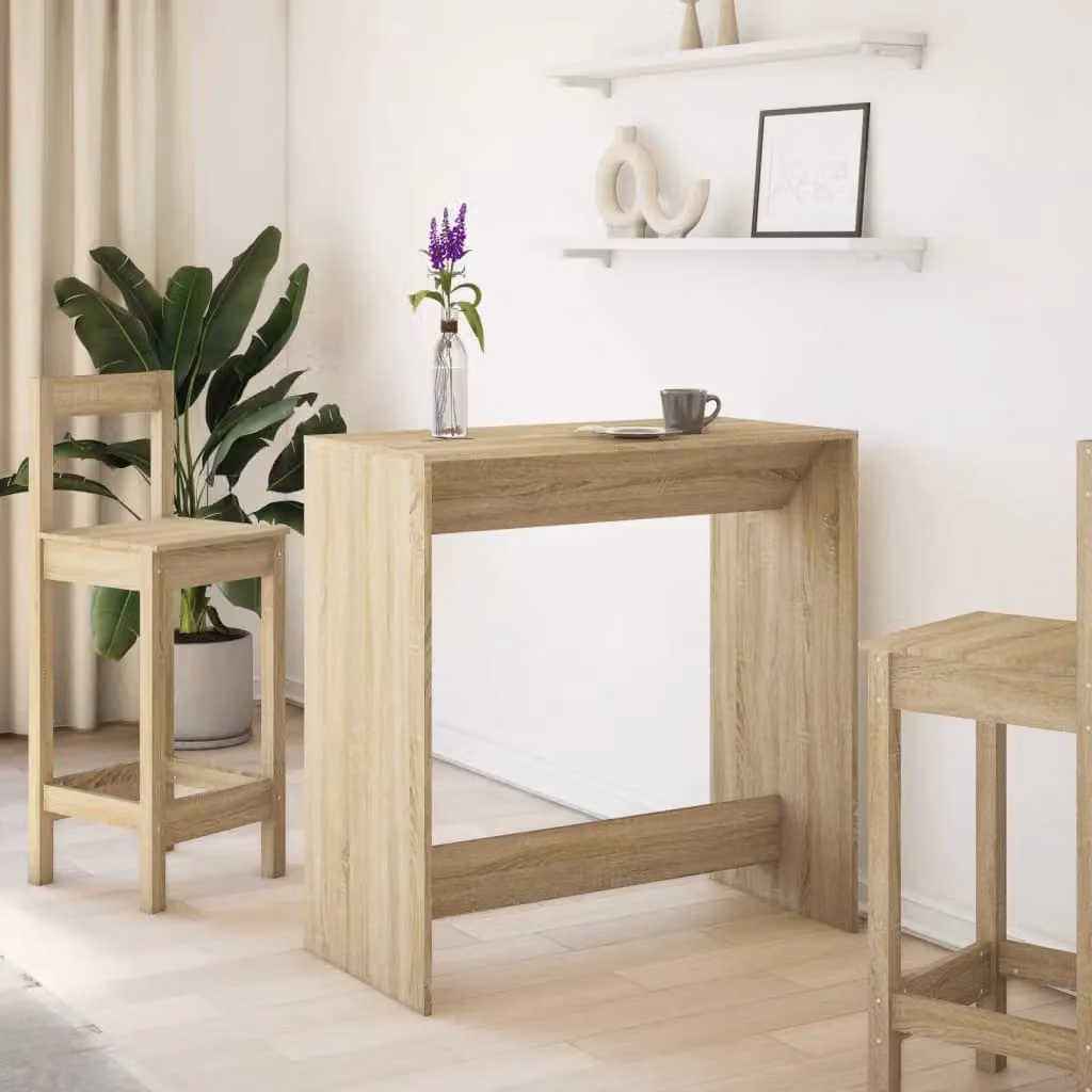 Berkfield Home Bar Table in Sonoma Oak Brown, W/D/H: 102 x 50 x 103.5 cm – 2