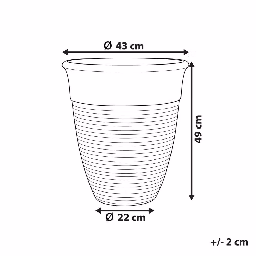 Wyld and Coco Grey Stone All-Weather Round Flared Planter Tub, Diameter: 43 cm – 3
