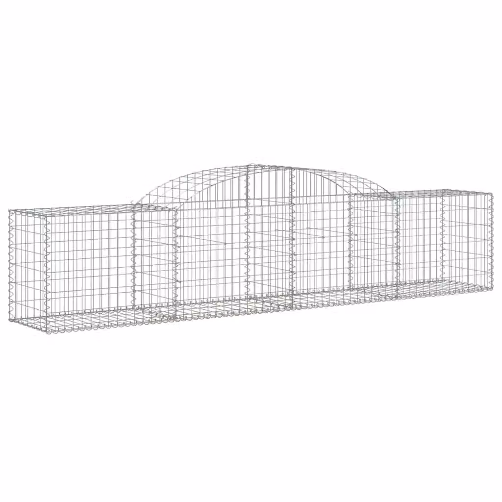 Berkfield Home Arched Gabion Basket in Silver Galvanised Steel, W: 300 cm, D: 50 cm, H: 60/80 cm – 2