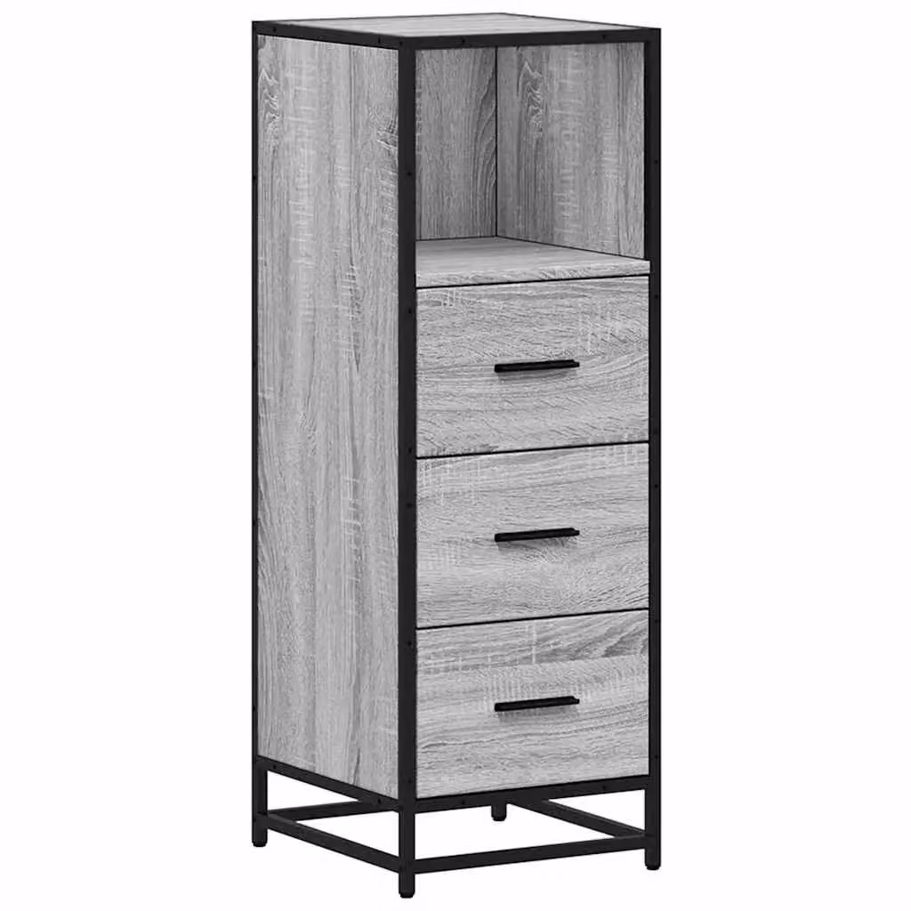 Berkfield Home Grey Sonoma Wall Mounted Bathroom Cabinet with Hinged Doors, W: 35 cm, D: 37.5 cm, H: 100 cm – 2
