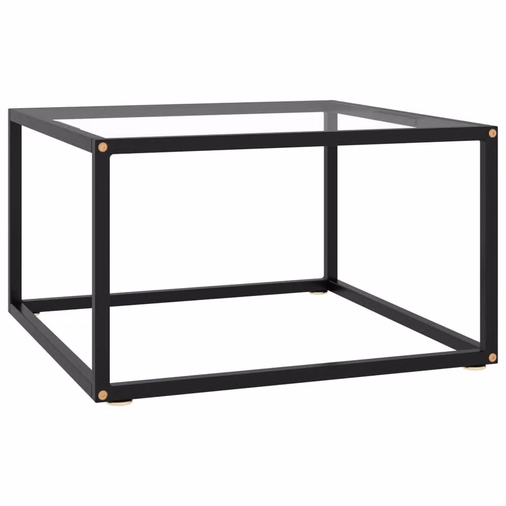 Berkfield Home Modern Square Coffee Table in Black with Transparent Tempered Glass, W/D/H: 60 x 60 x 35 cm – 2