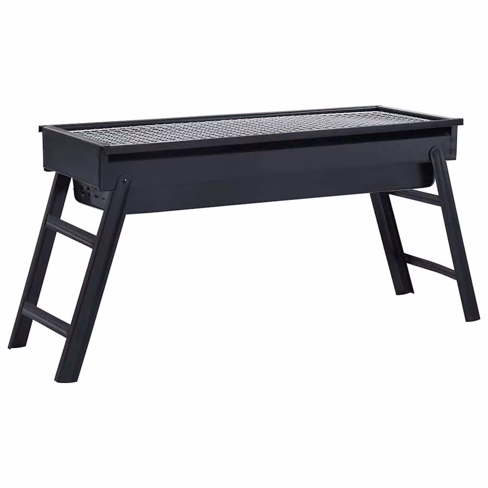 Berkfield Home Portable Steel Tabletop Charcoal Camping BBQ Grill in Black, W: 60 cm, D: 22.5 cm, H: 33 cm – 2
