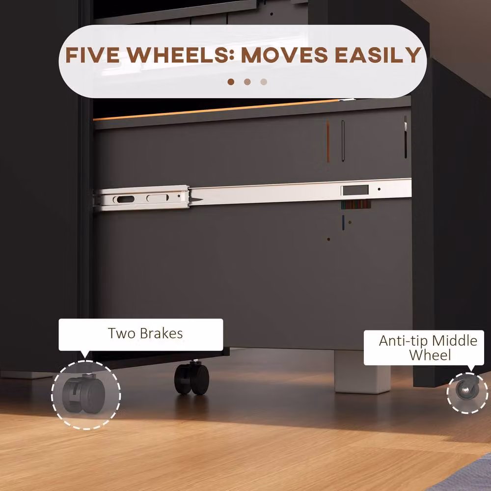STILVORA Metal Filing Cabinet with 3 Drawers and Lock, Black – 7