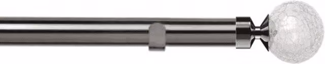 New Edge Blinds Grey Eyelet Curtain Pole Set, 270 cm