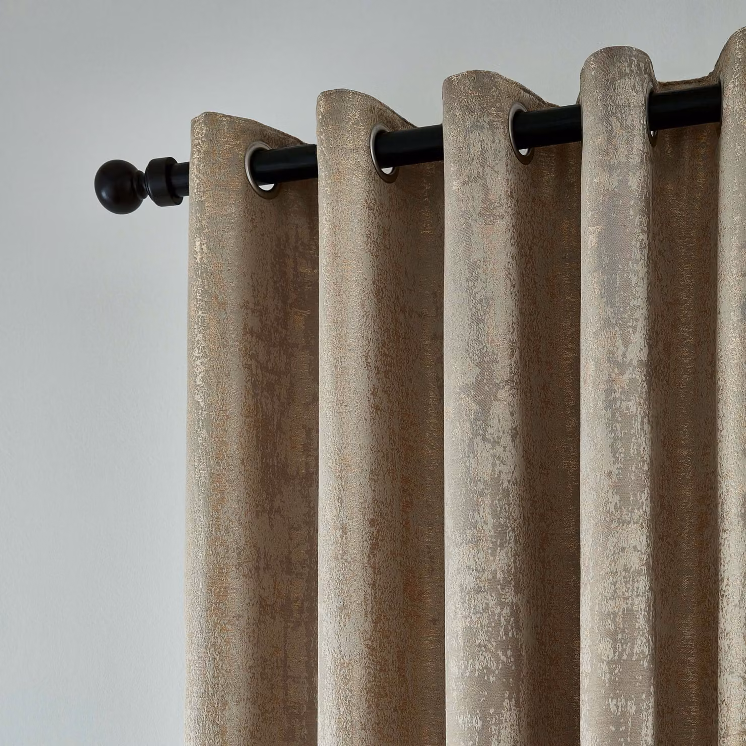 Helena Springfield Roma Lined Eyelet Curtains, Brown, W: 228.6 cm, H: 228.6 cm – 2