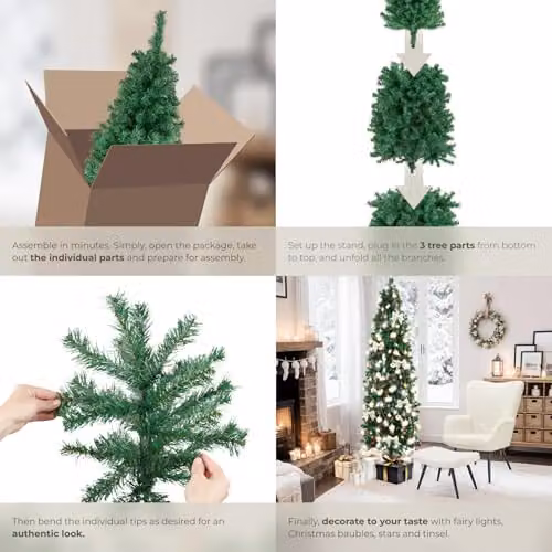 tectake Artificial Christmas Tree in Green, 200 cm – 4
