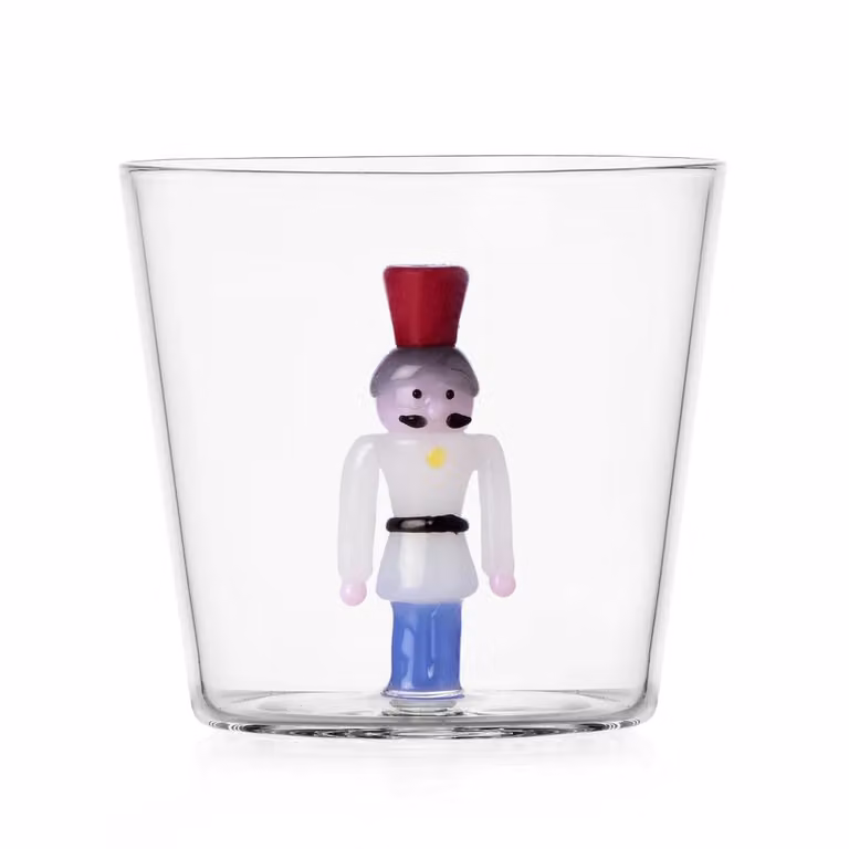 Ichendorf Milano Tumbler Soldier Nutcracker in Multicolour Glass