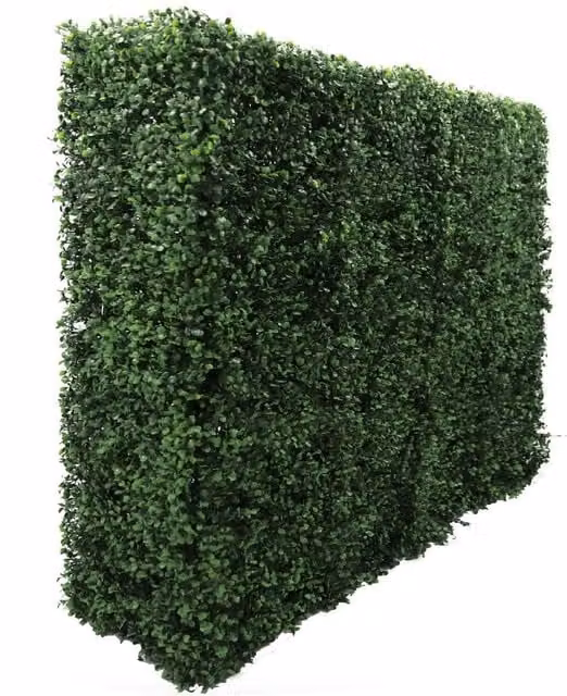 True Products Premium Freestanding Artificial Boxwood Hedge in Green with Metal Frame, W: 106 cm, D: 33 cm, H: 108 cm