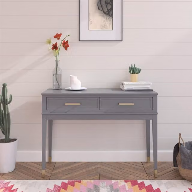 Dorel Home Westerleigh Modern Rectangular Console Table in Graphite Grey