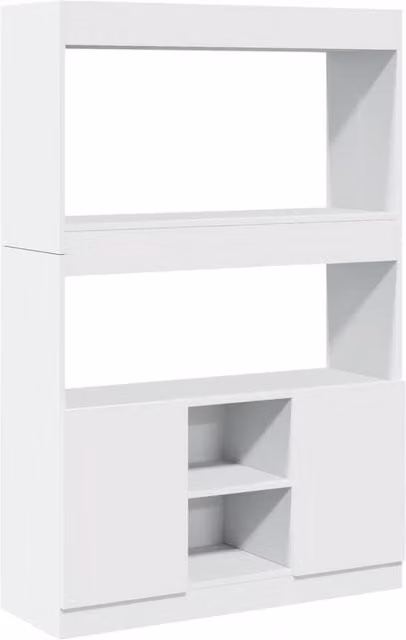 Berkfield Home White Highboard in Engineered Wood, W/D/H: 92 x 33 x 140 cm – 1