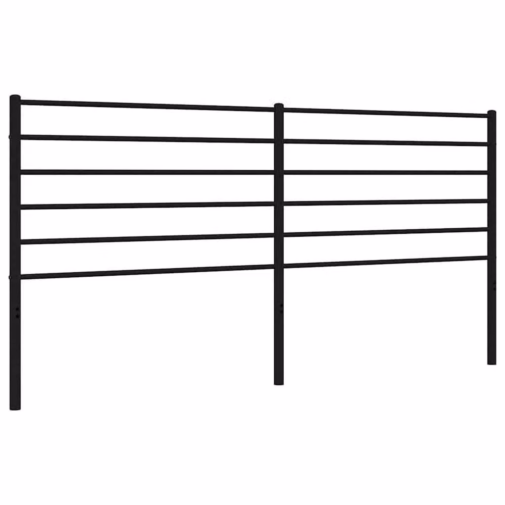 Berkfield Home Modern Matt Black Metal Headboard – 2