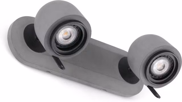 Faro Stone 2 Light Adjustable Wall Spotlight in Grey with GU10 Fitting