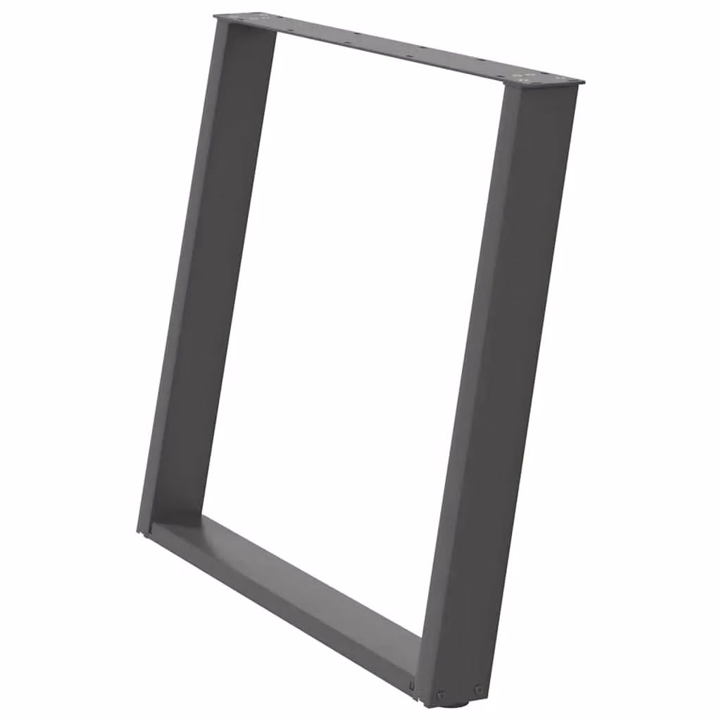 Berkfield Home vidXL U-Shaped Dining Table Legs, 2 Piece Set, Anthracite Black Steel, H: 72-73 cm x W: 100 cm – 2