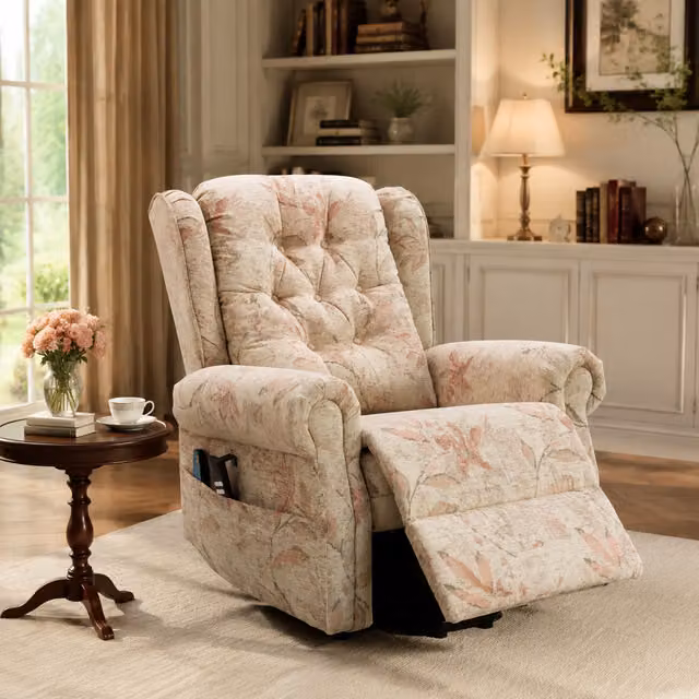 Aosom UK Dual Motor Power Lift Recliner Chair with Heat Massage and Infinite Position Lay Flat in Beige, W/D/H: 92 x 98 x 107 cm – 1