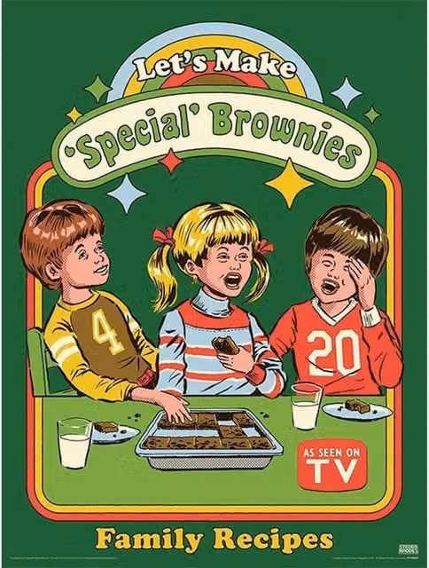 Steven Rhodes Let's Make Special Brownies Multicolour Paper Poster
