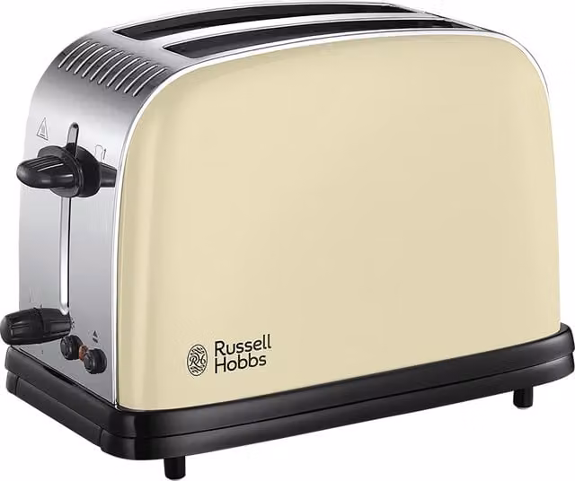 Russell Hobbs 2 Slice Colours Plus Toaster in Beige or Yellow