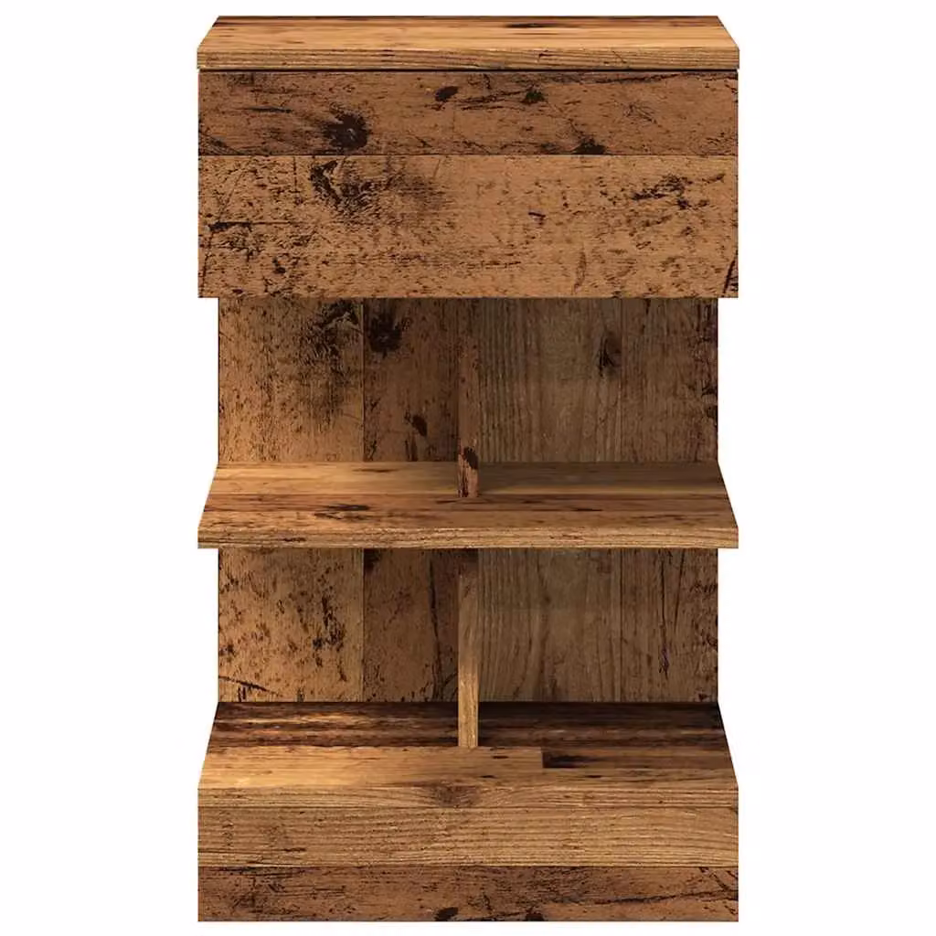 Berkfield Home Set of 2 Bedside Cabinets in Old Wood Brown, W/D/H: 40 x 35 x 65 cm – 4